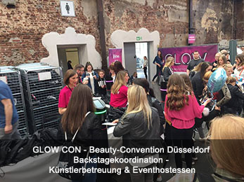 GLOW CON - Beauty-Convention Düsseldorf Backstagekoordination - Künstlerbetreuung & Eventhostessen