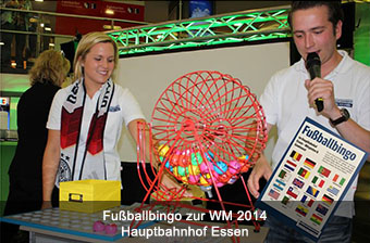 Fußballbingo zur WM 2014 Hauptbahnhof Essen